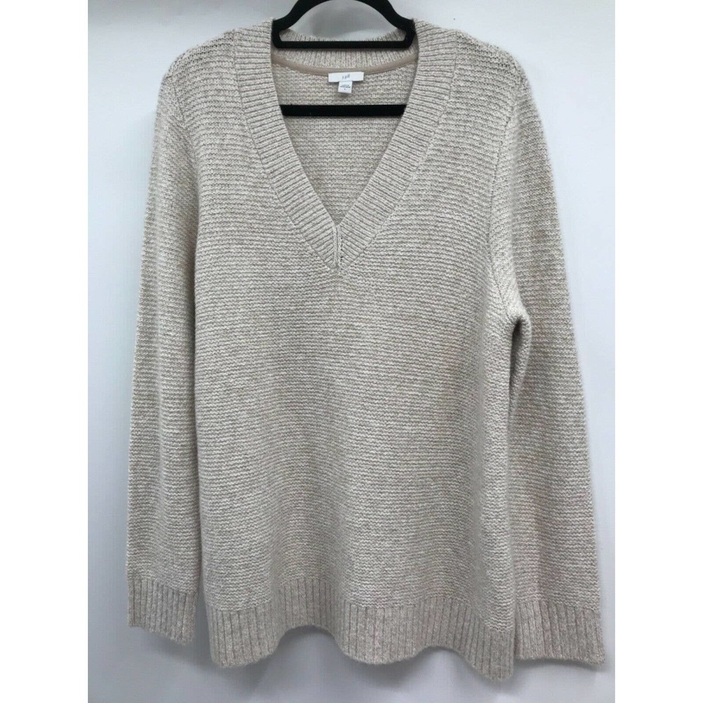 J. Jill Marled V-Neck Sweater Ivory EUC L